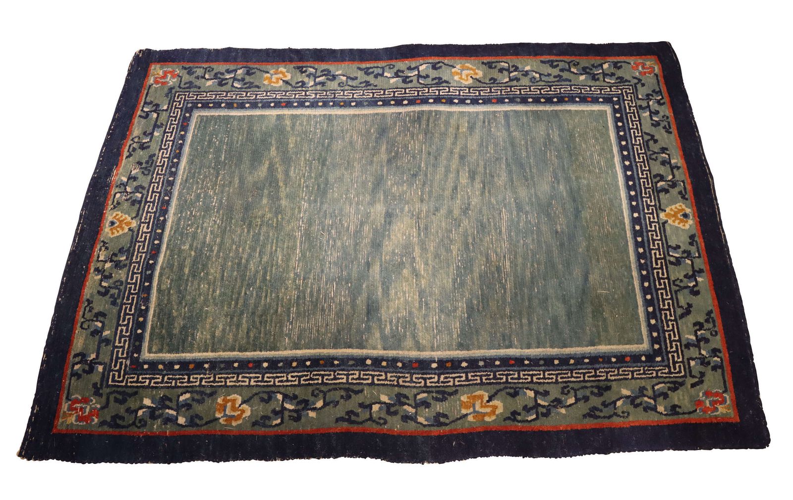 Vintage Chinese Hand Knotted Celadon Ground Carpet / Rug In The Peking Taste photo for sale
