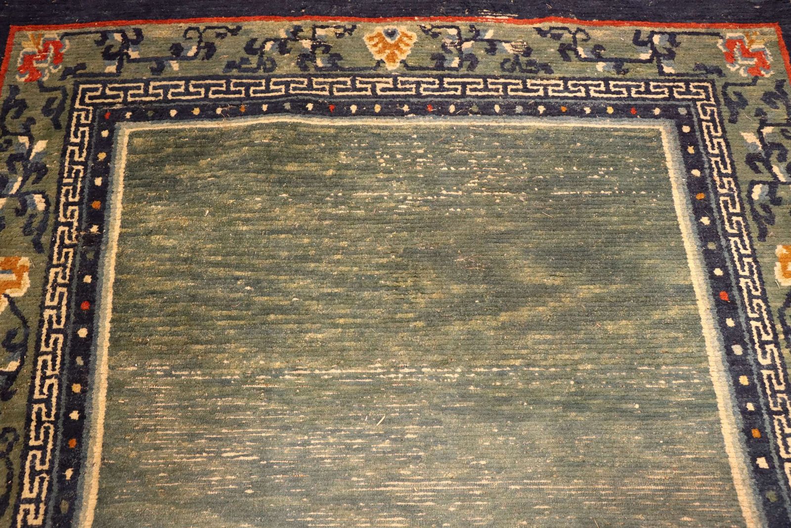 Vintage Chinese Hand Knotted Celadon Ground Carpet / Rug In The Peking Taste photo Textiles