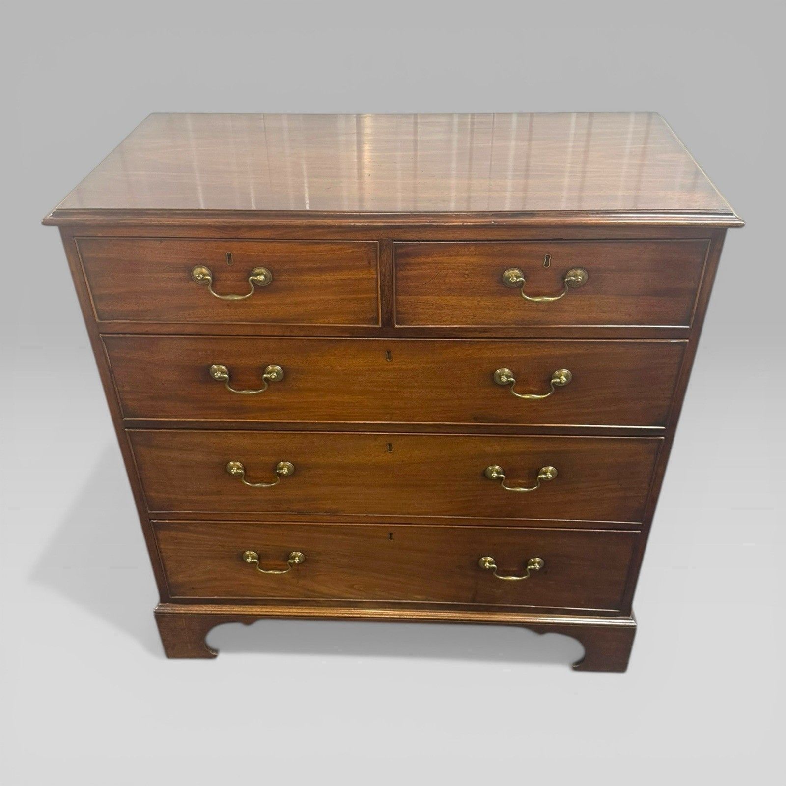 Antique Large Georgian George III Mahogany Chest Of Drawers C1760 Bracket Feet photo furniture