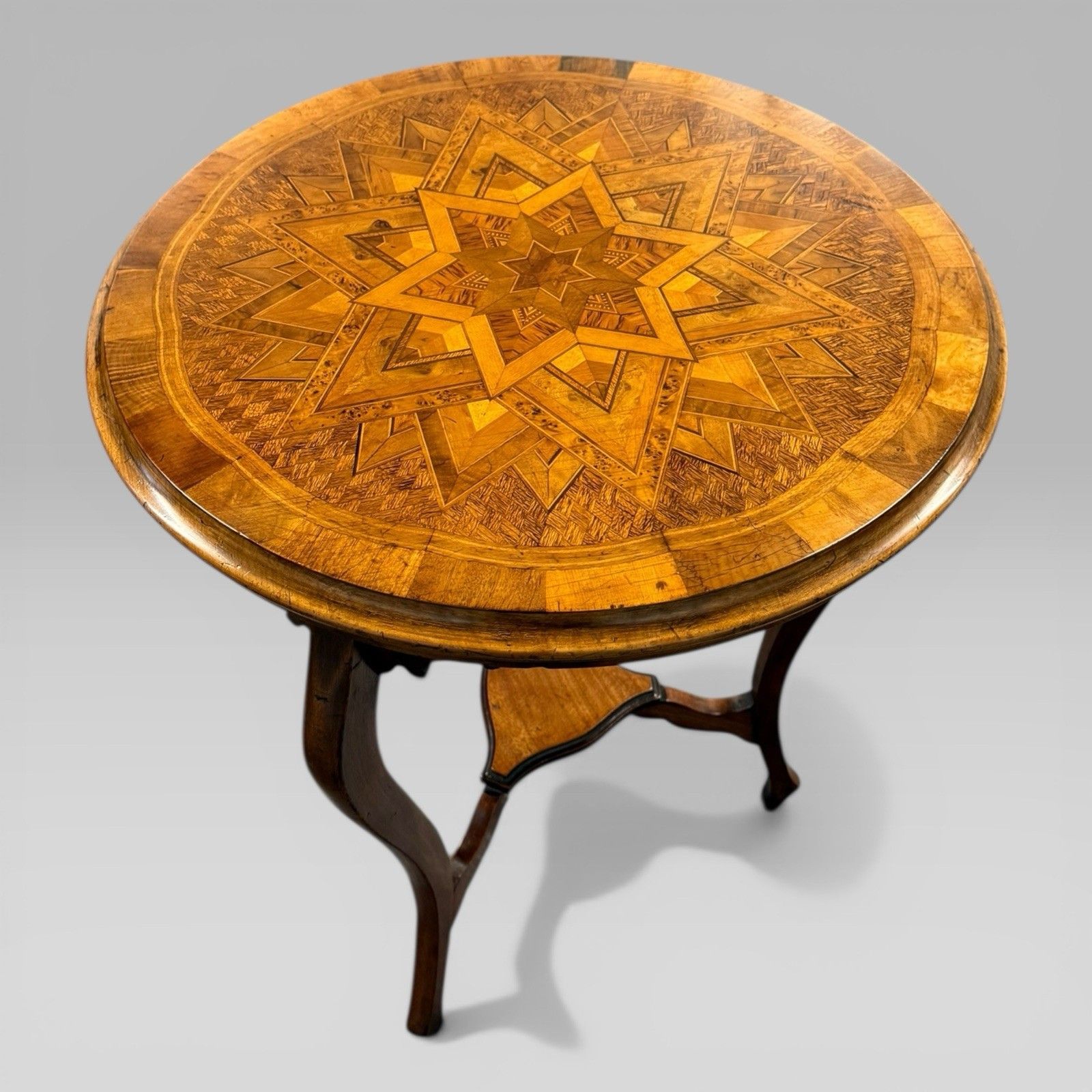 Antique Victorian New Zealand Specimen Wood Marquetry Table By Anton Seuffert