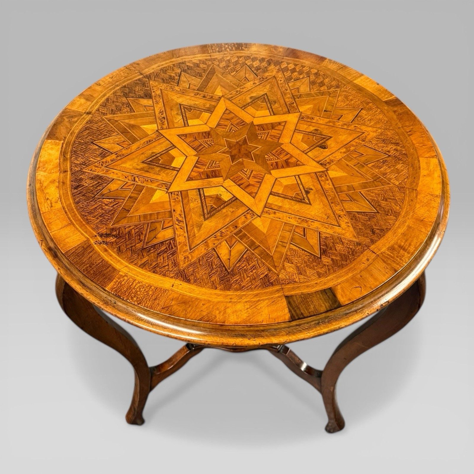 Antique Victorian New Zealand Specimen Wood Marquetry Table By Anton Seuffert photo vintage