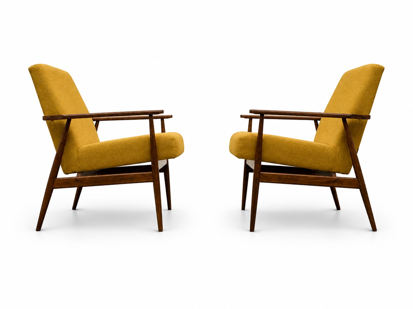 1960 Henryk Lis Mid Century Armchair In Yellow Tweed photo Furniture