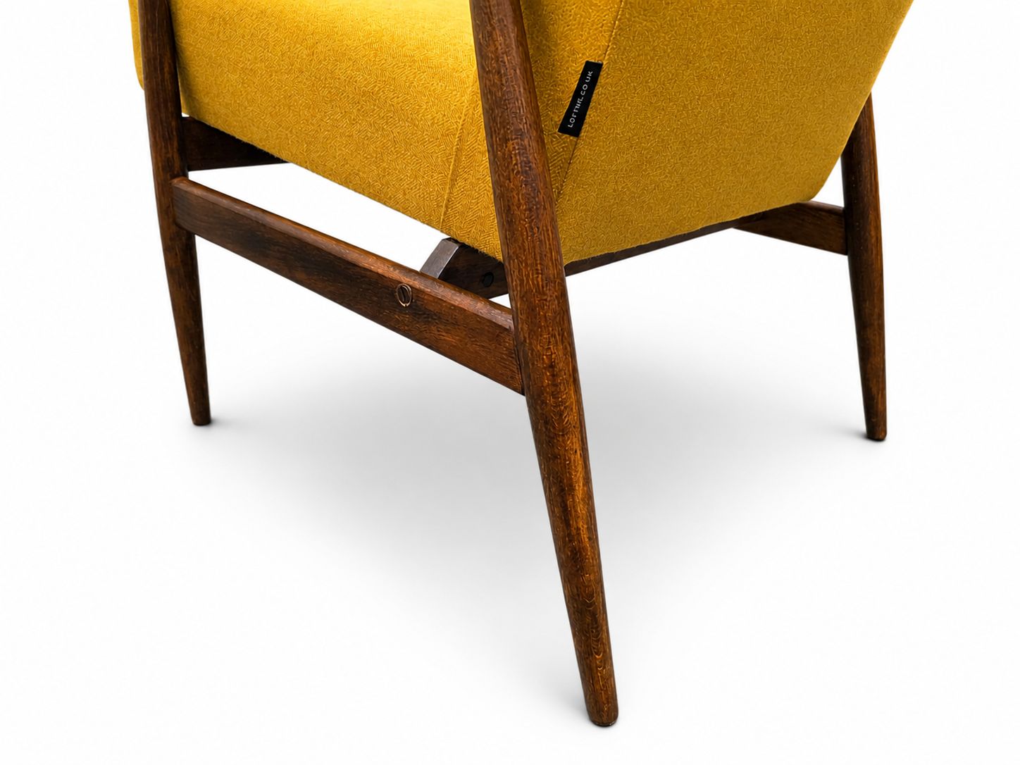 photo furniture 1960 Henryk Lis Mid Century Armchair In Yellow Tweed