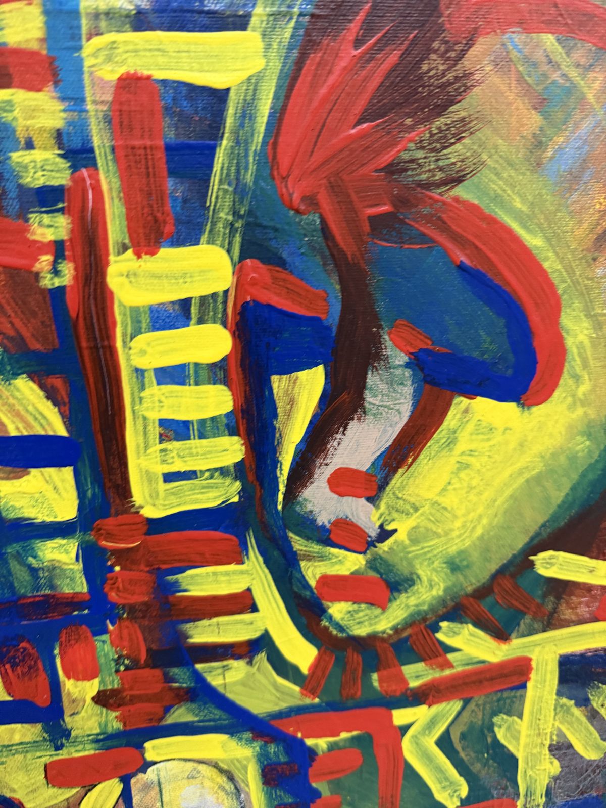 Sagarra, peinture néo-expressionniste figurative à l'huile sur toile avec figures masquées, 2011 photo 800.0