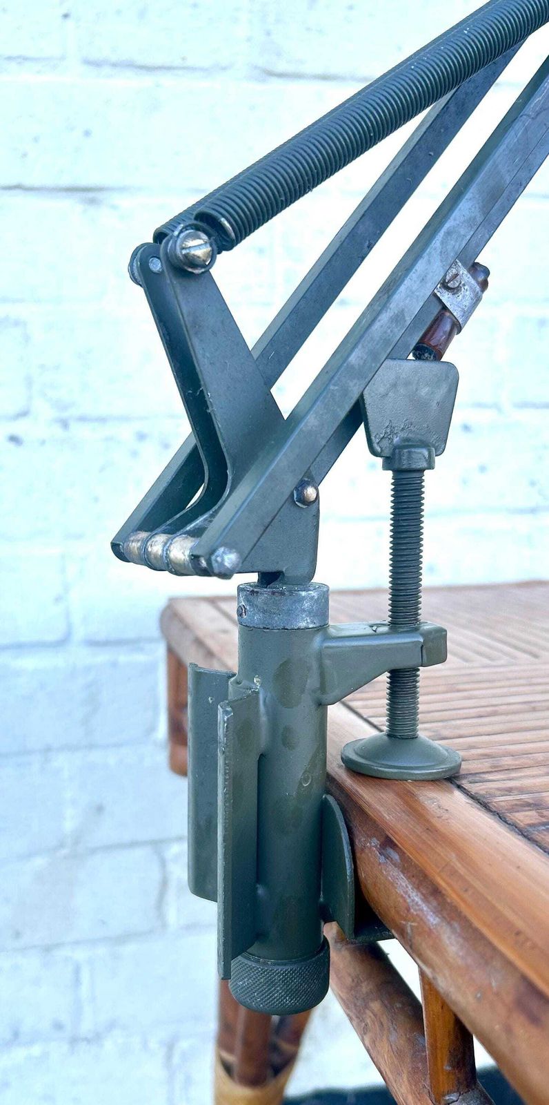 5 Available 1980s Military Swedish Green Clamp On Lamp Desk Industrial Vintage Retro Anglepoise Antique Light Lighting Mid Century Army photo buy