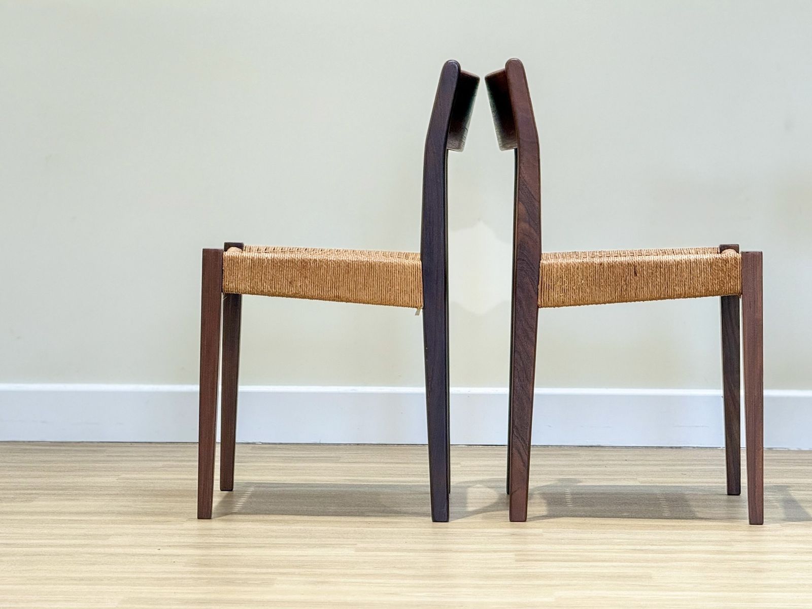 Danish Chairs In Teak And Paper Cord By  Poul Volther (1960) photo 1150.0