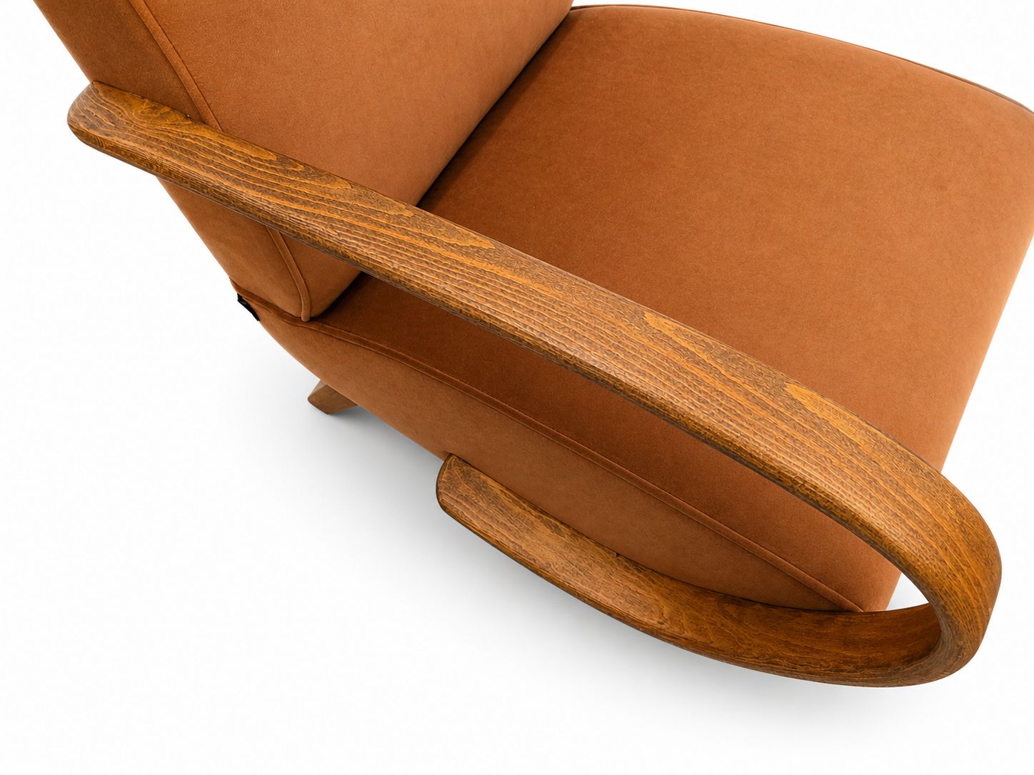 Set Of Two   1930s Jindrich Halabala Bentwood Armchairs In Cognac Velvet photo Furniture