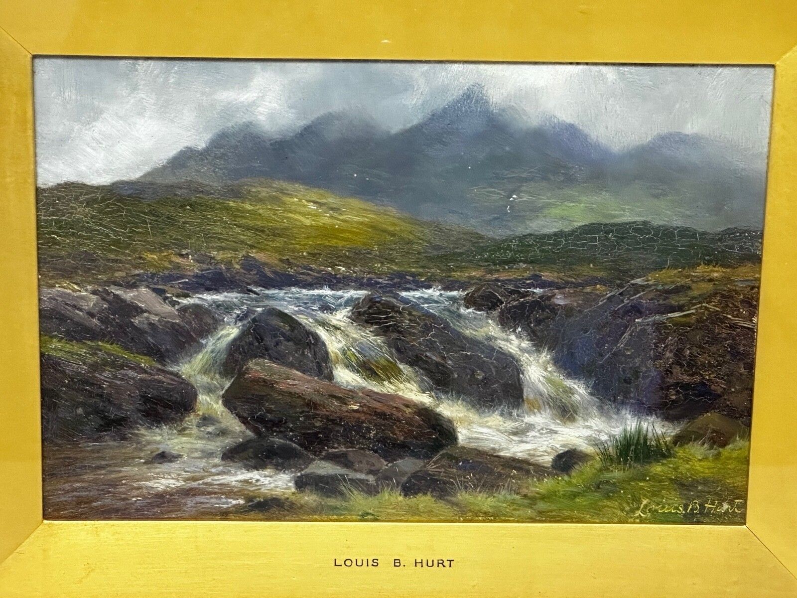 Victorian Oil Painting View The Glen Sligachan Skye Scotland By Louis Bosworth Hurt photo for sale