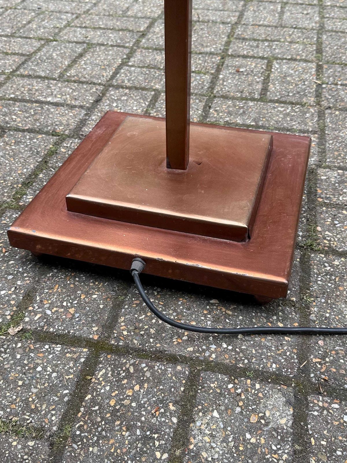 photo buy Vintage Art Deco Style Copper Floor Lamp Geometric Standard Lamp 1980s