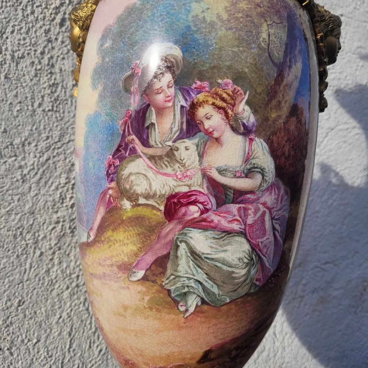 Grote vaas H87cm, porselein en brons, 19e eeuw photo 1800.0