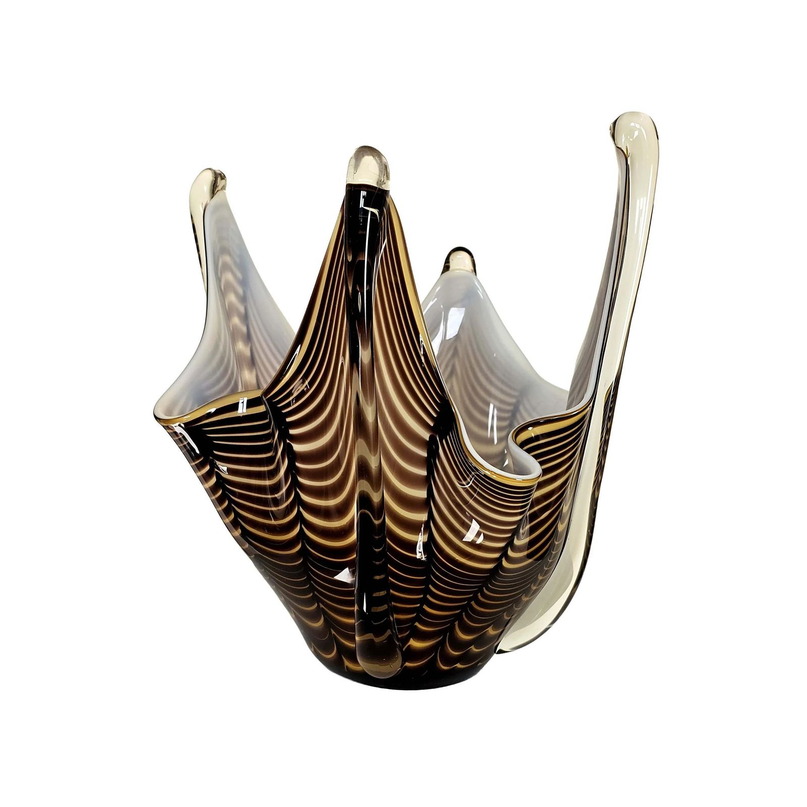 Vintage Fazzoletto Vase   1970s Murano Glass Handkerchief 31.5cm Splash Vase photo for sale
