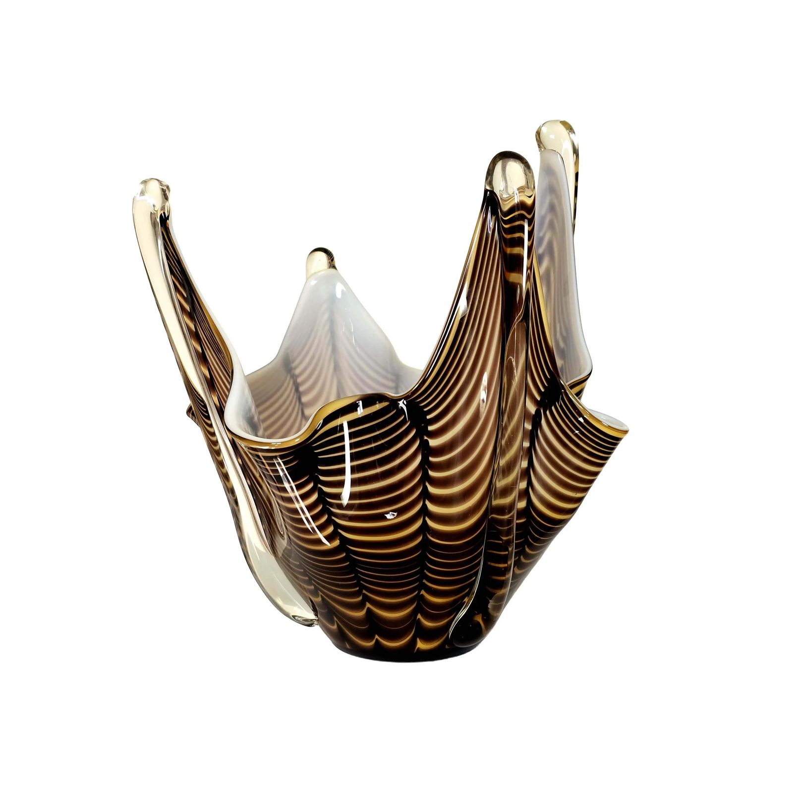 Vintage Fazzoletto Vase   1970s Murano Glass Handkerchief 31.5cm Splash Vase photo Home Decor