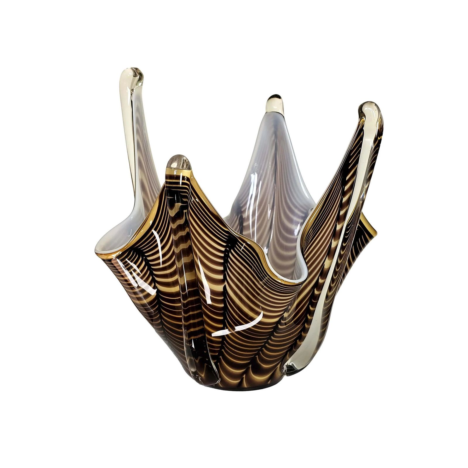 Vintage Fazzoletto Vase   1970s Murano Glass Handkerchief 31.5cm Splash Vase photo buy