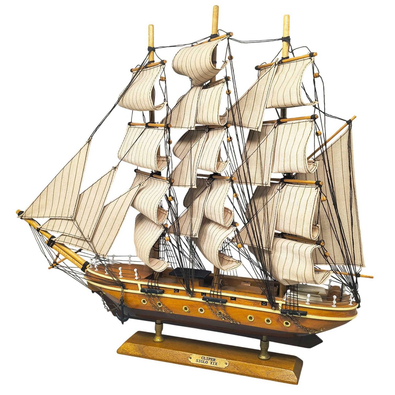 1970s Astonishing Cliper Siglo XIX Model Ship. Handmade. Made In England
