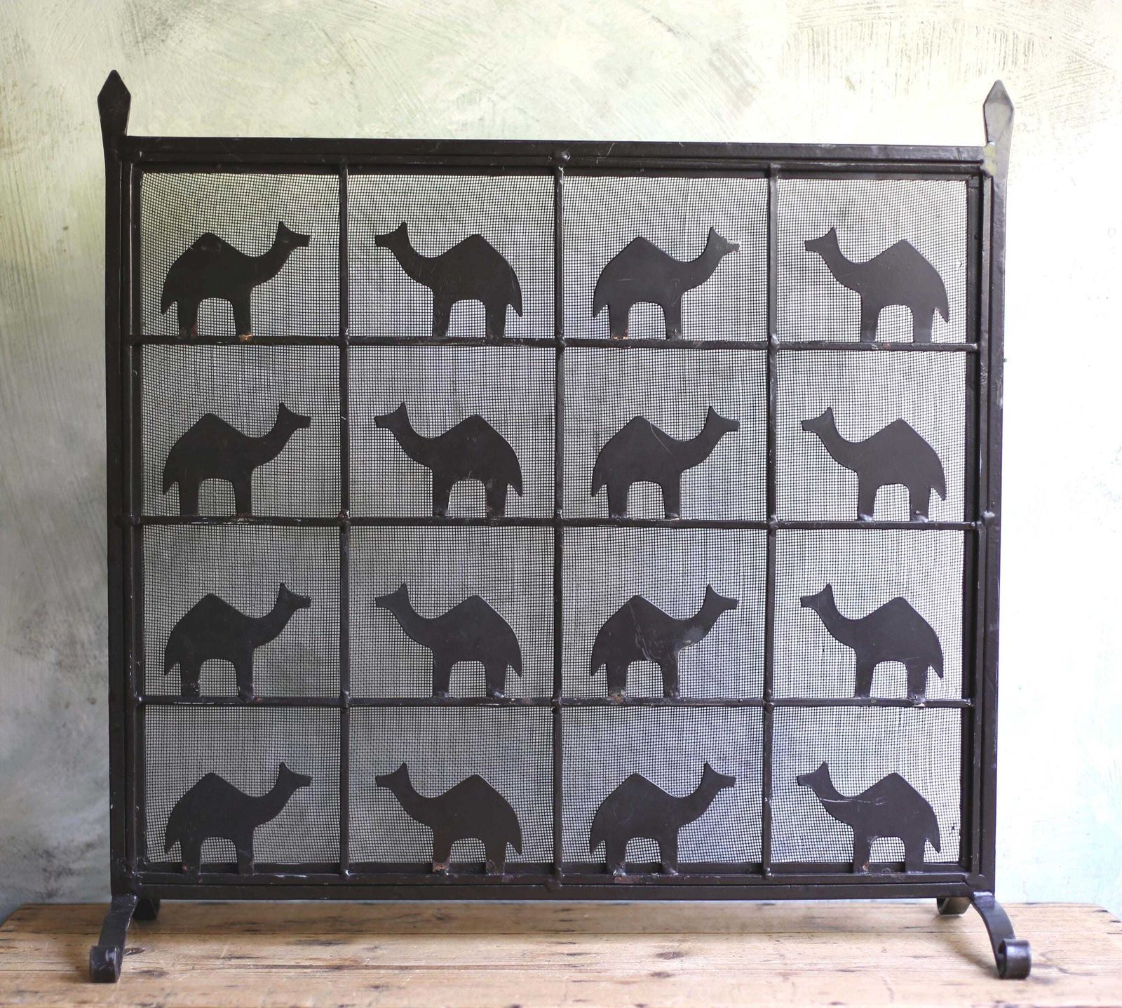 Atelier De Marolles Animal Firescreen Jean Touret Wrought Iron Fire Guard Firewall Brutalism