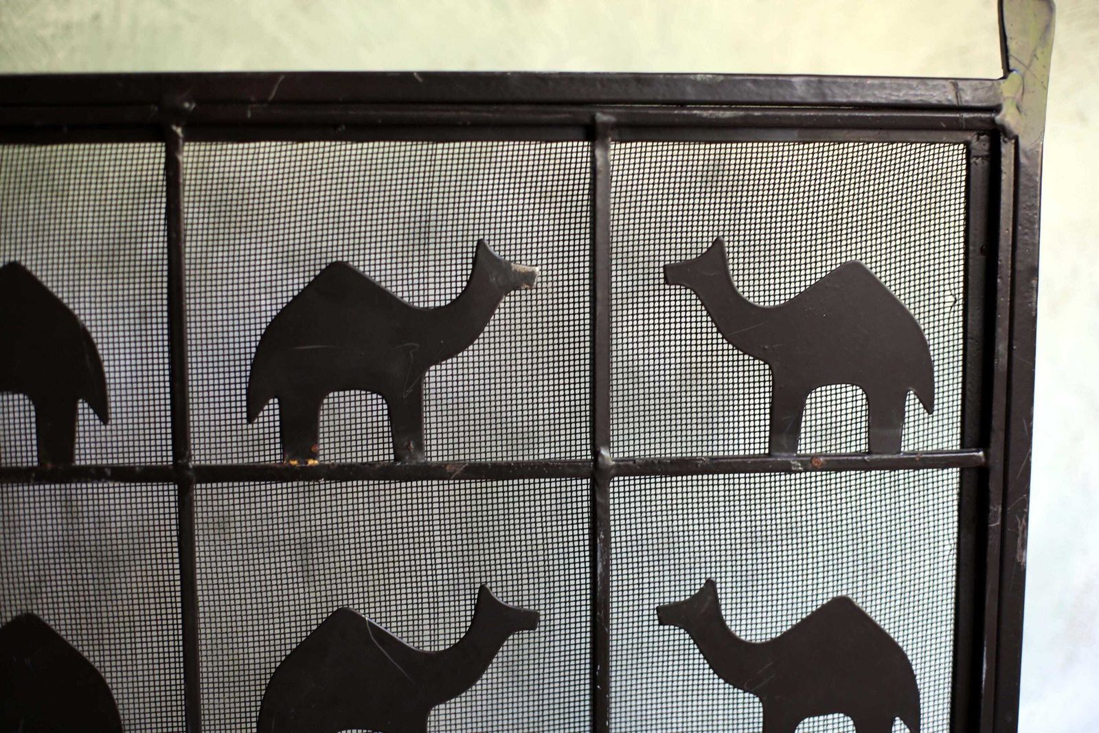 Atelier De Marolles Animal Firescreen Jean Touret Wrought Iron Fire Guard Firewall Brutalism photo for sale