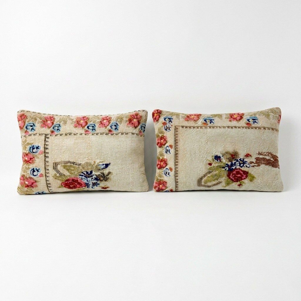 Housse de coussin lombaire kilim turc bohémien 40 x 60 cm, lot de deux