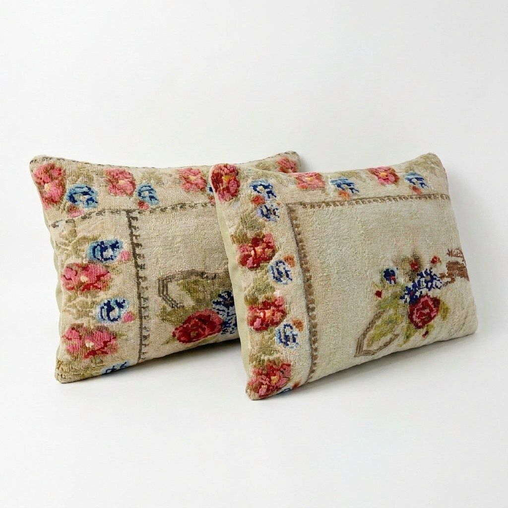 Housse de coussin lombaire kilim turc bohémien 40 x 60 cm, lot de deux photo for sale