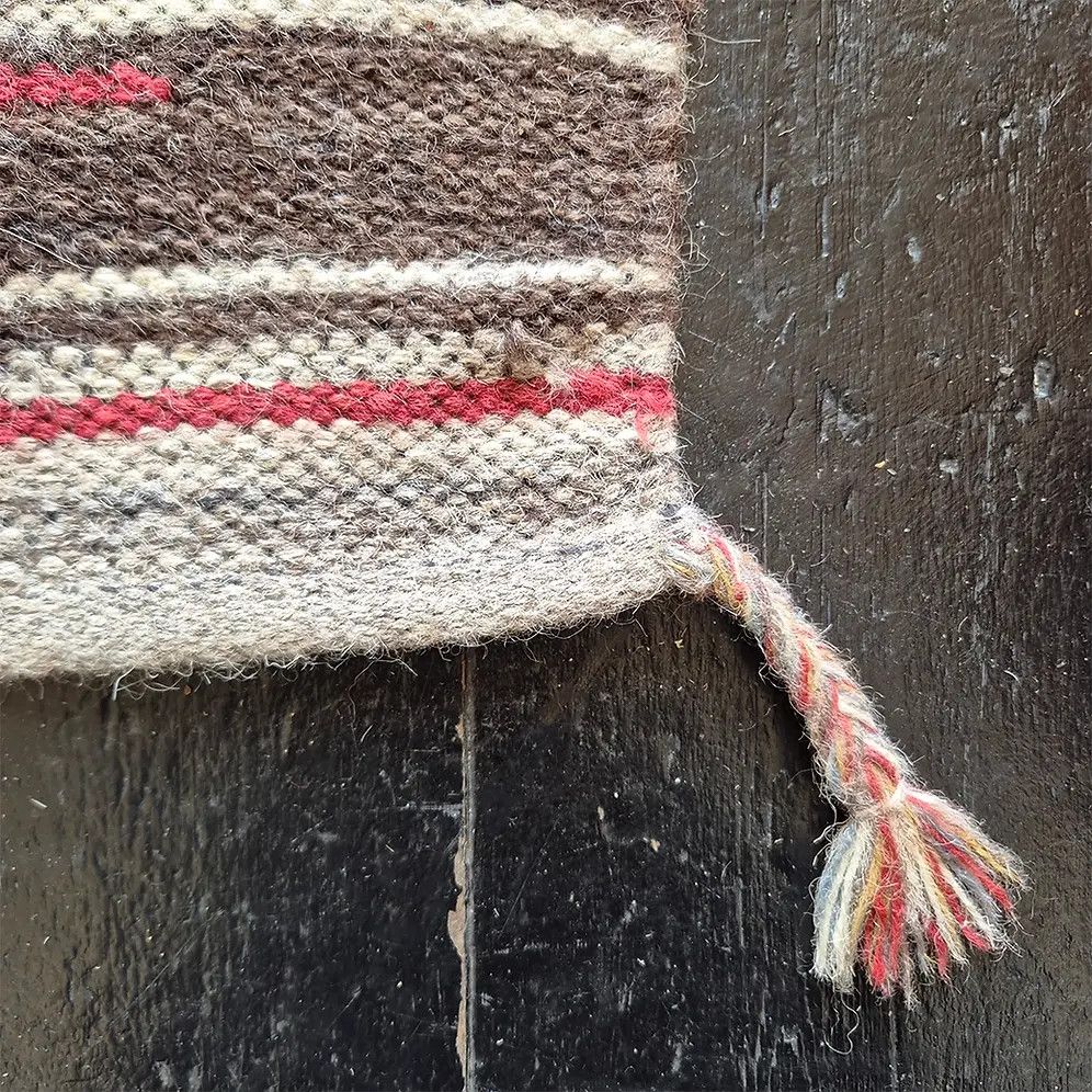 Vintage Gabbeh Style Wool Floor Rug: Mid Century Brutalist Style photo furniture