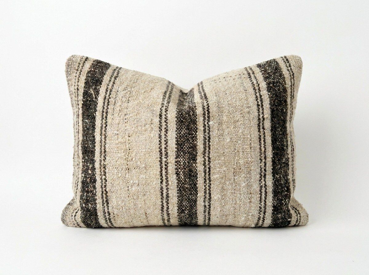 Housse de coussin lombaire kilim bohémien, 36 x 51 cm