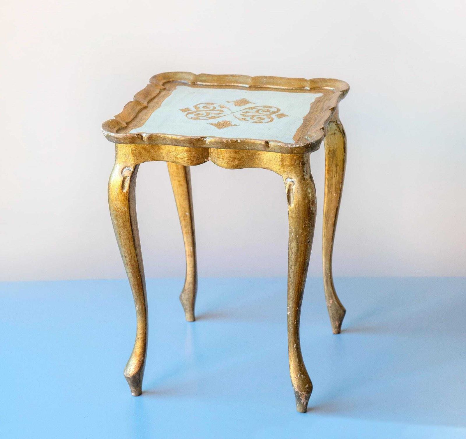 Vintage Florentine Giltwood Side Table   Italian Accent Table   Plant Stand, 1960s