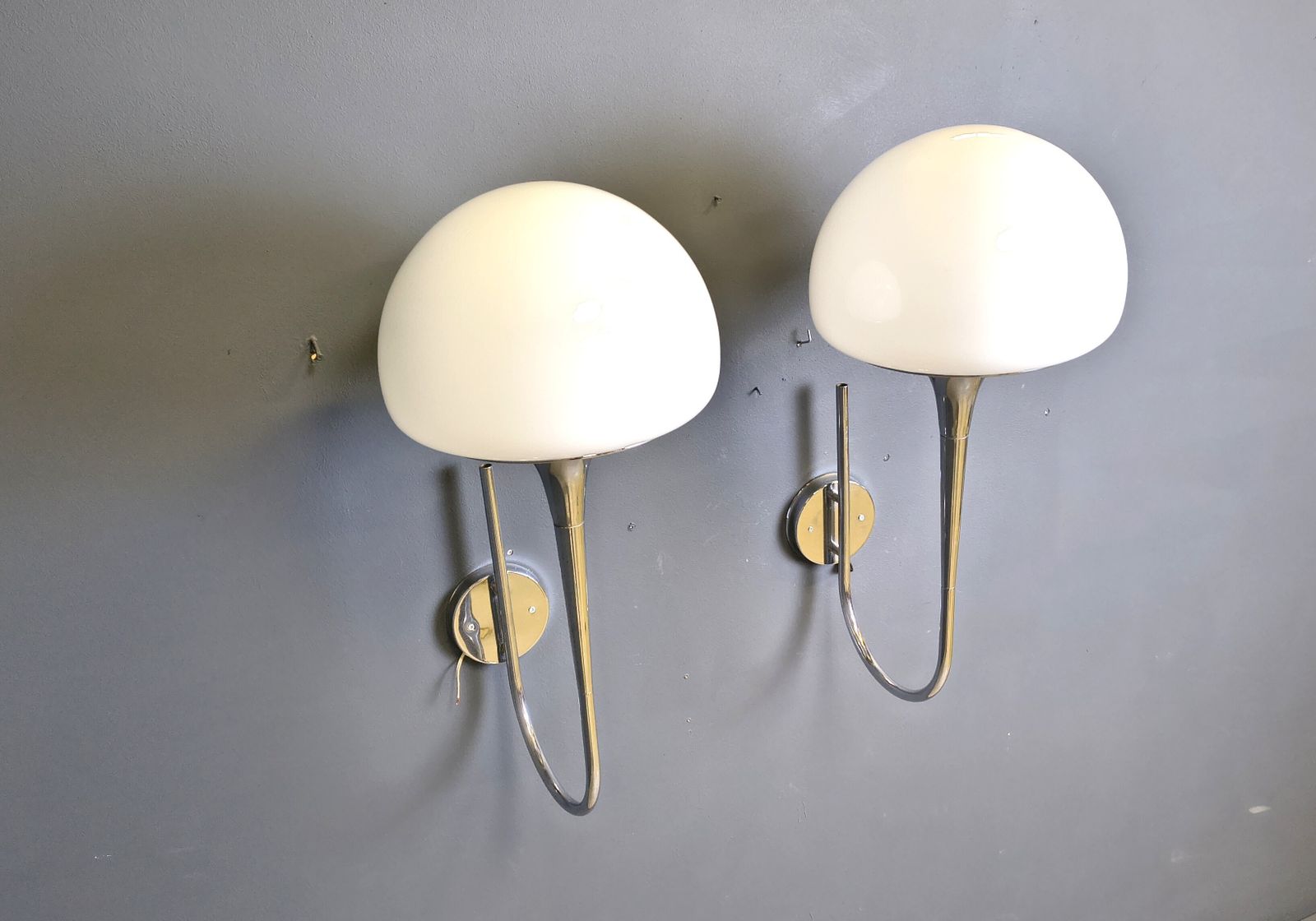 photo vinterior Mid Century Italian Wall Lamps By Goffredo Reggiani For Reggiani  Set Of 2