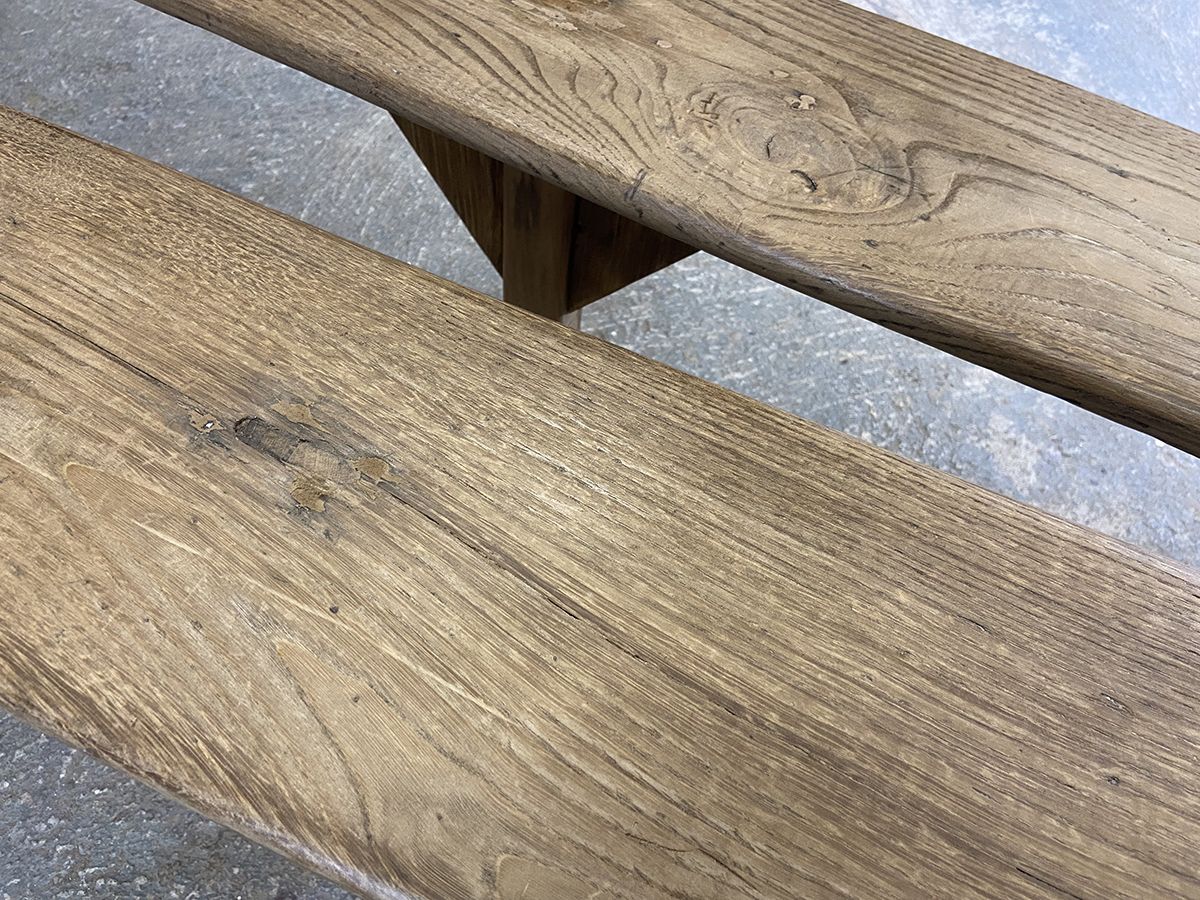 Pair Of French Oak Farmhouse Benches. 2.5 Meters Long photo buy