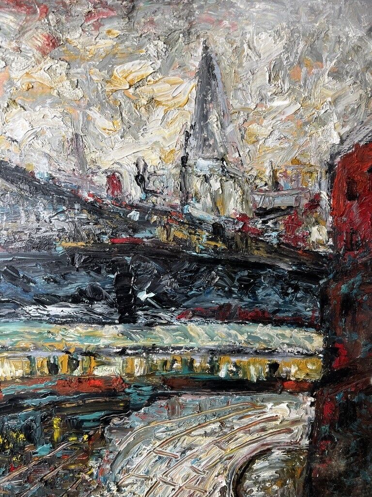 Barrington Tabb Rwa (1934 2022) Oil Painting Bristol Temple Meads photo for sale