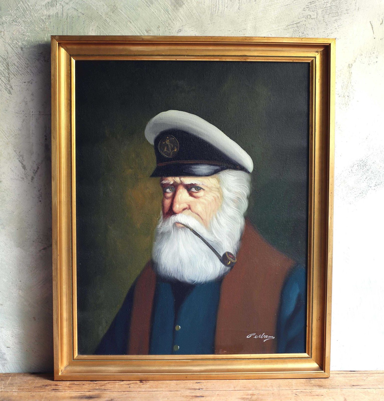 Original Portrait Of A Sailor By David Pelbam Painting Signed & Framed photo vinterior