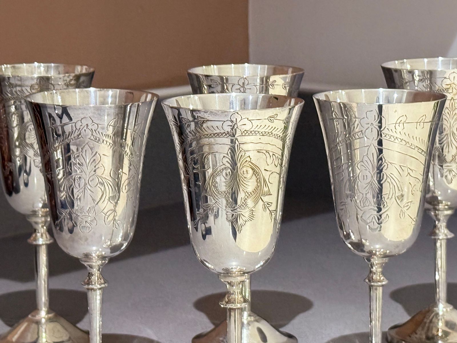 Glasses Silver Alpaca Botticelli's Venus Drinking Glassware For Sale Set Of Six photo Home Decor
