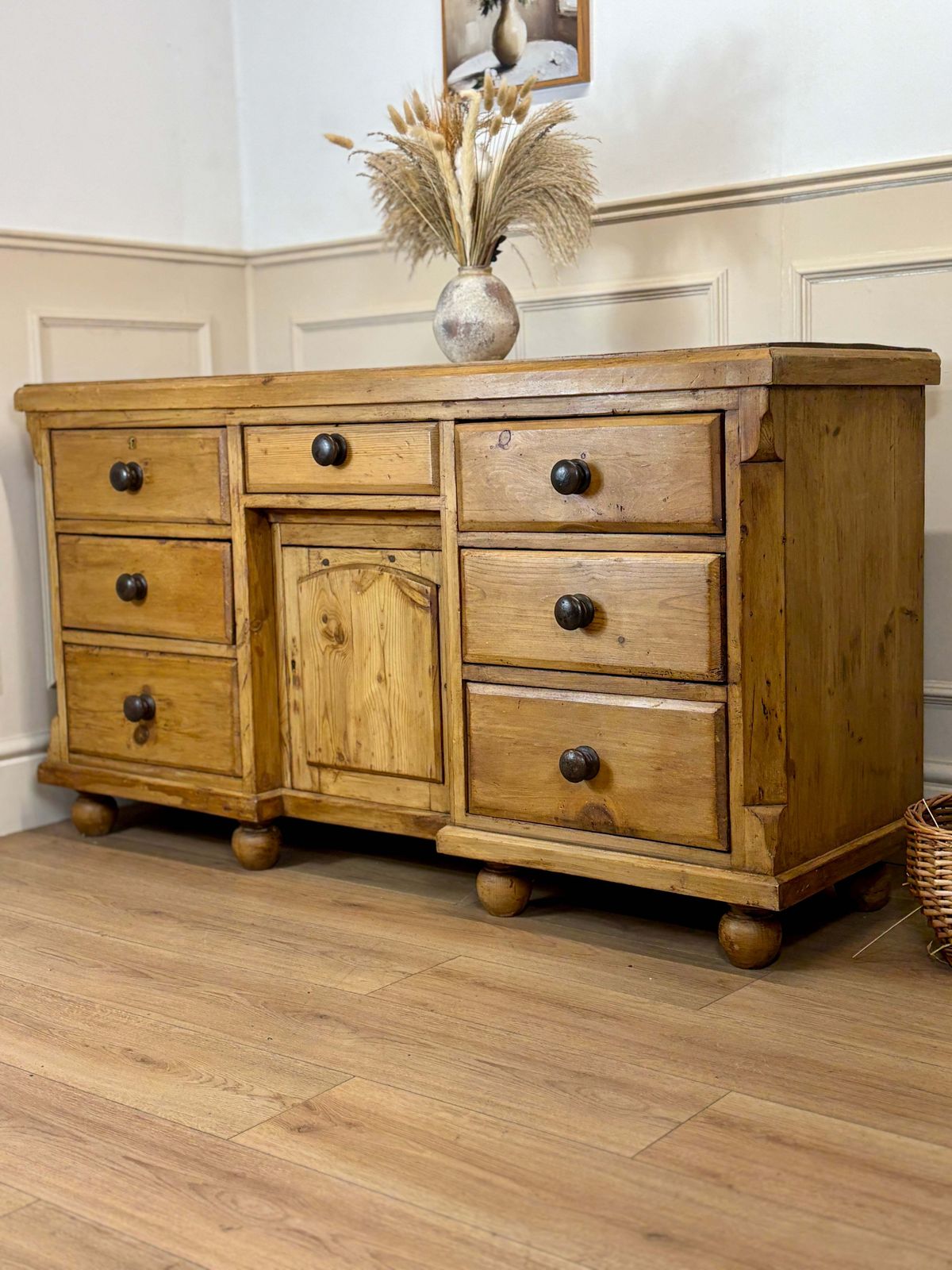 Antique Farmhouse Pine Sideboard