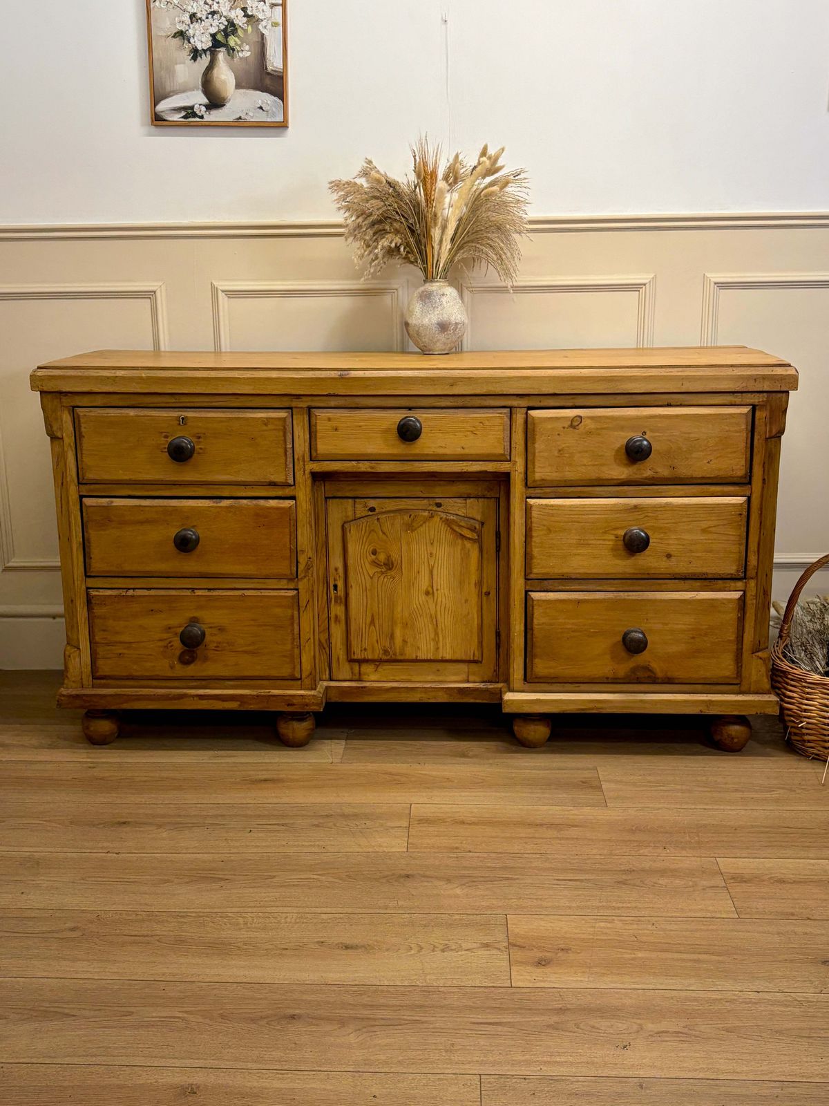 Antique Farmhouse Pine Sideboard photo for sale