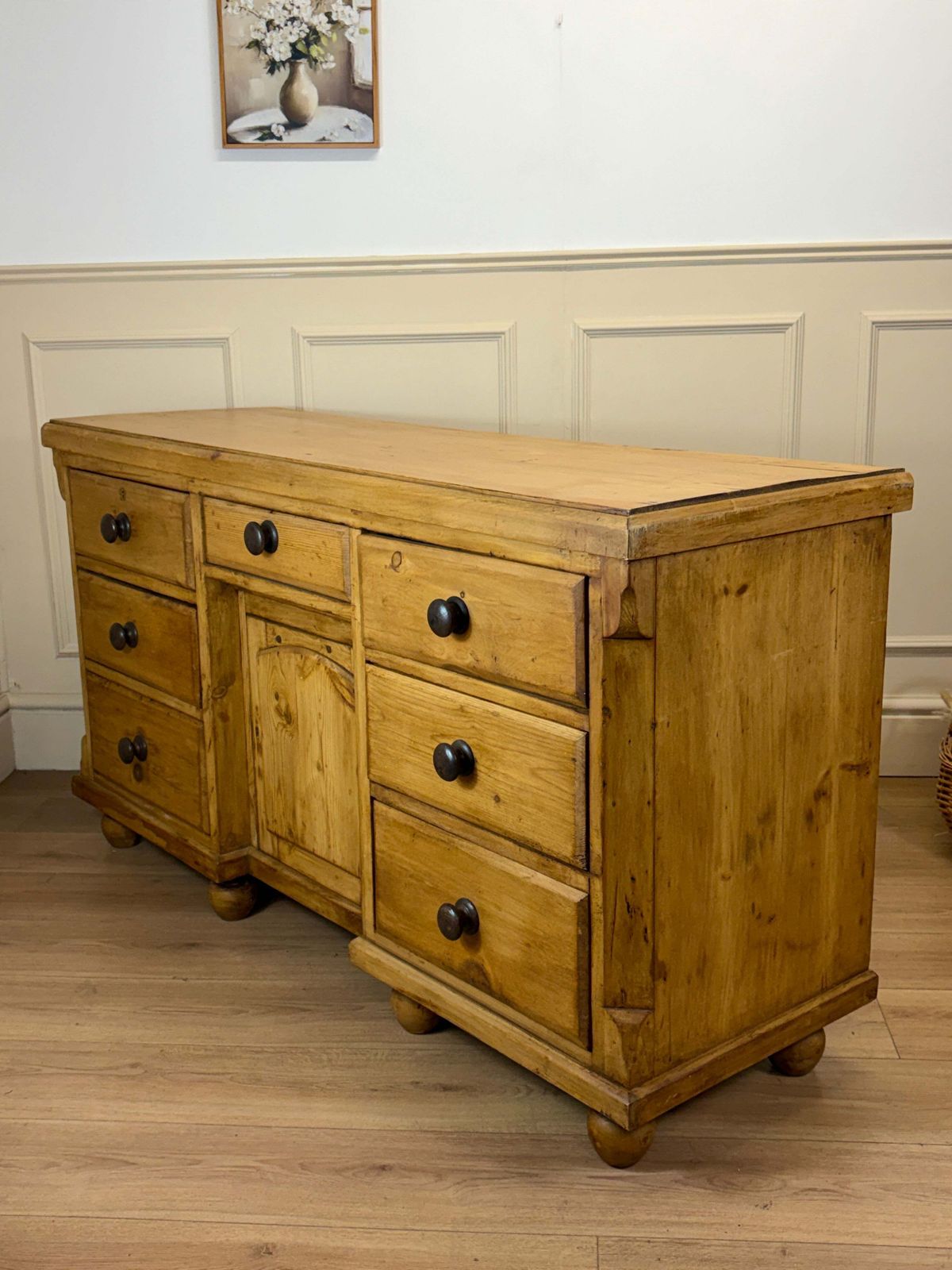 Antique Farmhouse Pine Sideboard photo Furniture