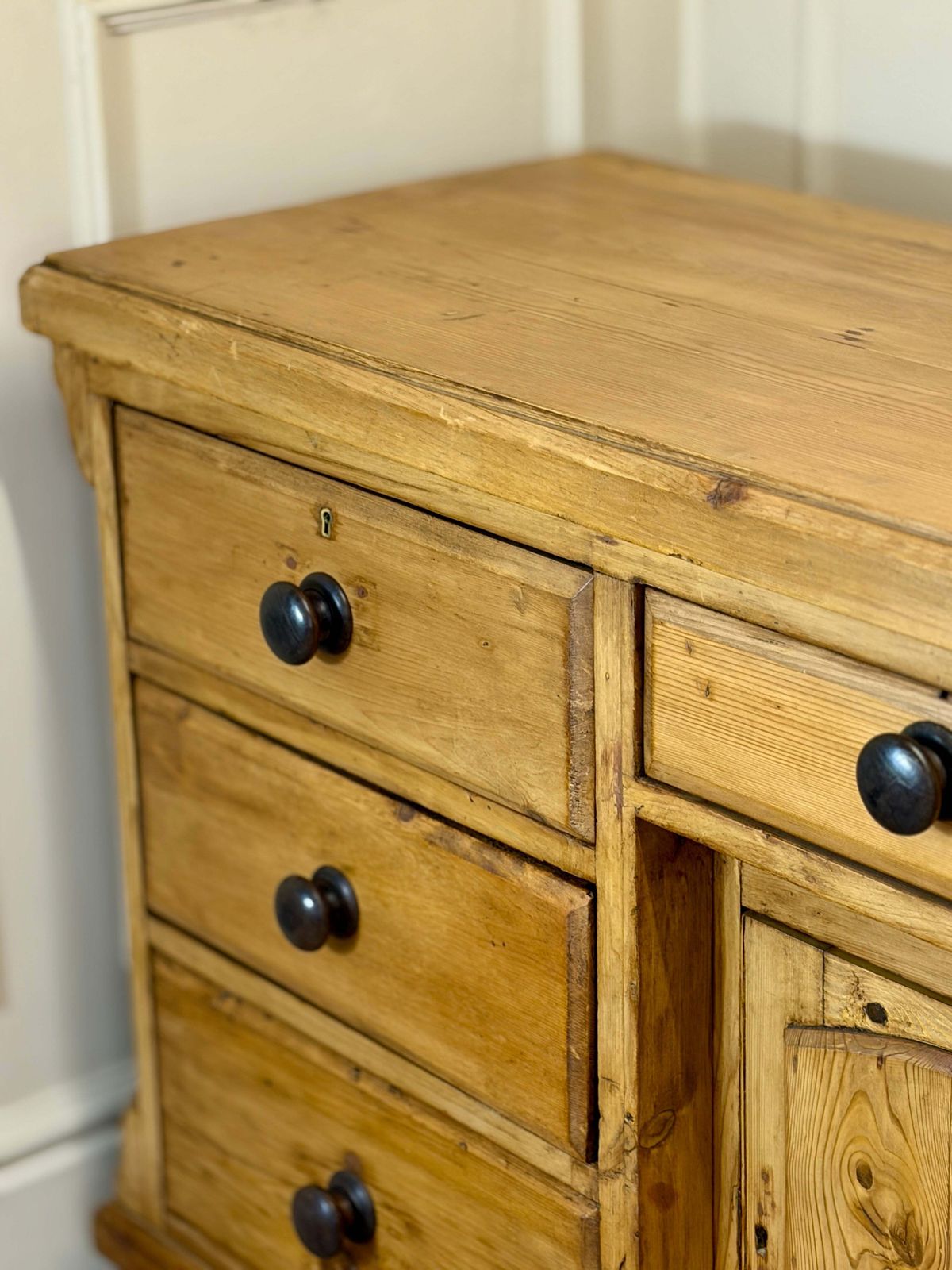 850.0 Antique Farmhouse Pine Sideboard photo