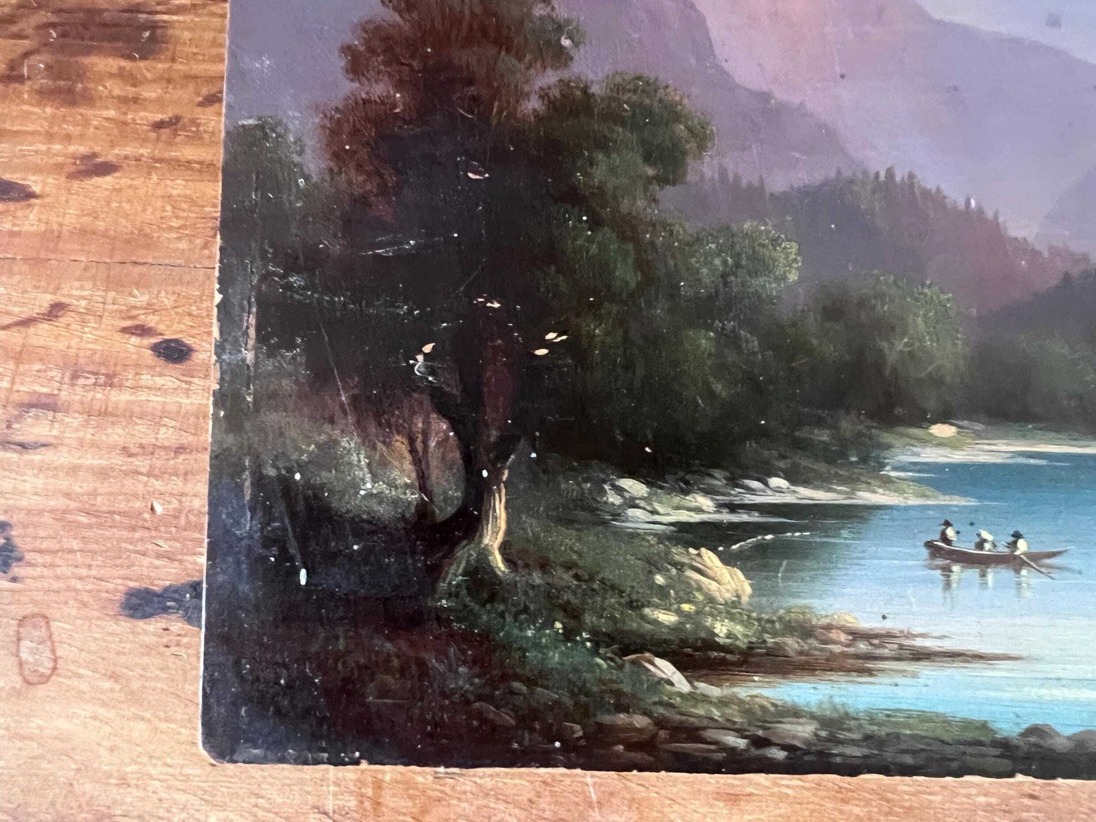 Pair Of Antique Swiss Landscape Oil Paintings On Wood Panel, 19th Century Grand Tour Alpine Art, Interlaken, Lake Thun & Jungfrau, Unframed photo vinterior