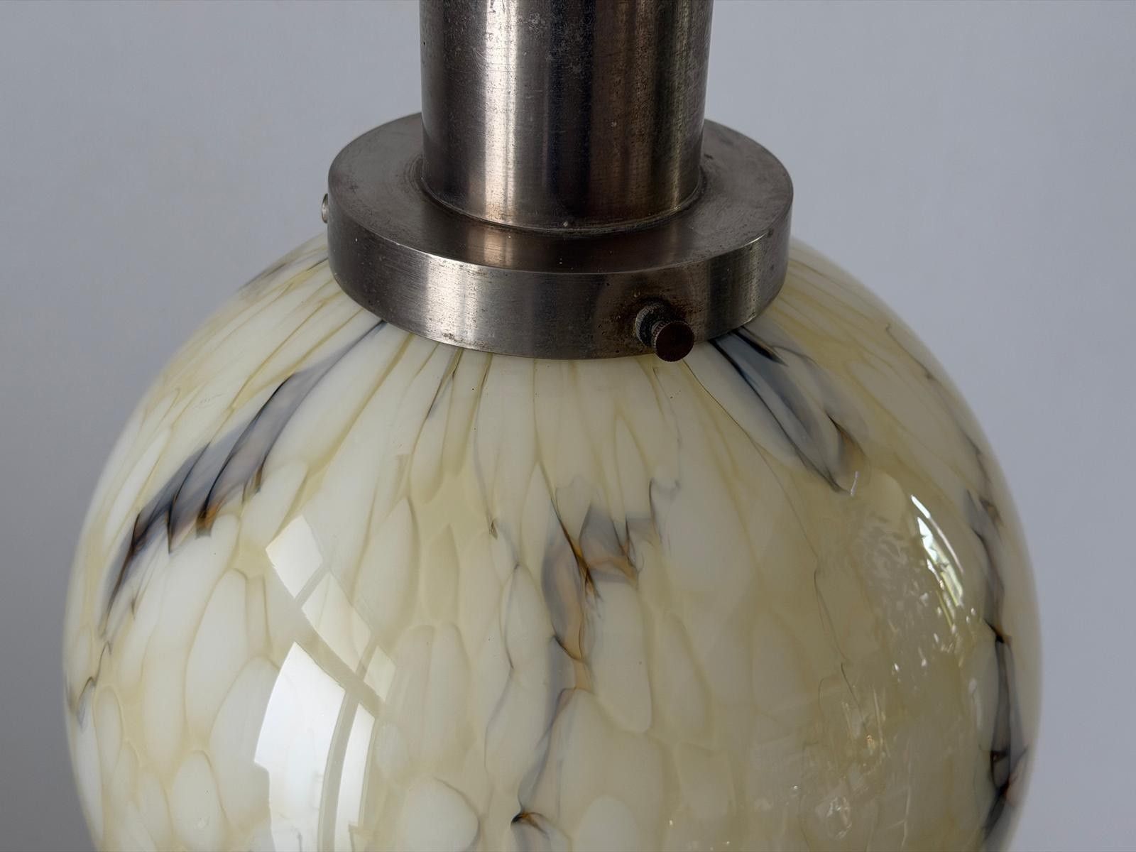 Art Deco Exceptional Cinema Ceiling Lamp With Glass Ball , 1930s, France photo vintage