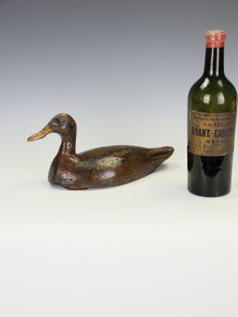 Antique 19th Century French Folk Art Carved Wooden Duck photo Art