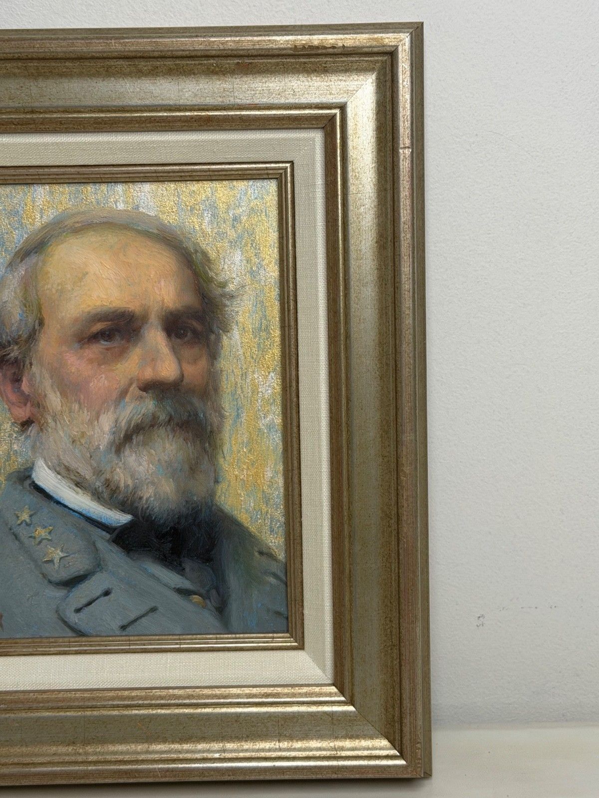photo vintage Oil Portrait Painting General Robert E. Lee Commander Of The Armies Of Confederate States