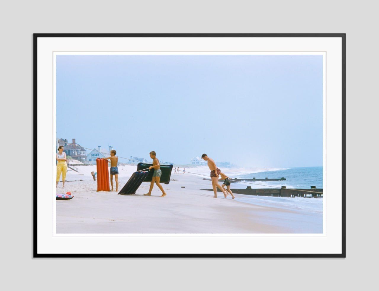 Toni Frissell 'On The Hamptons Beach' Archival Pigment Print Framed In Black photo furniture