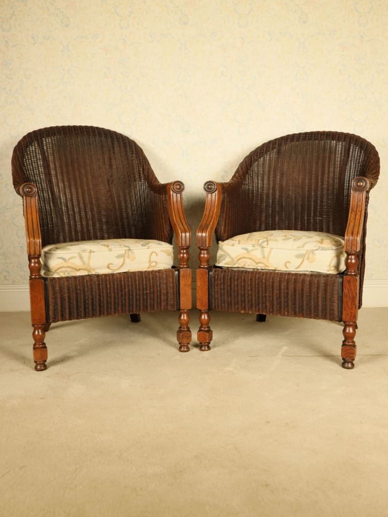 Rare Pair Of 1930s "Zeppelin" Lloyd Loom Armchairs By W. Lusty & Sons photo Furniture