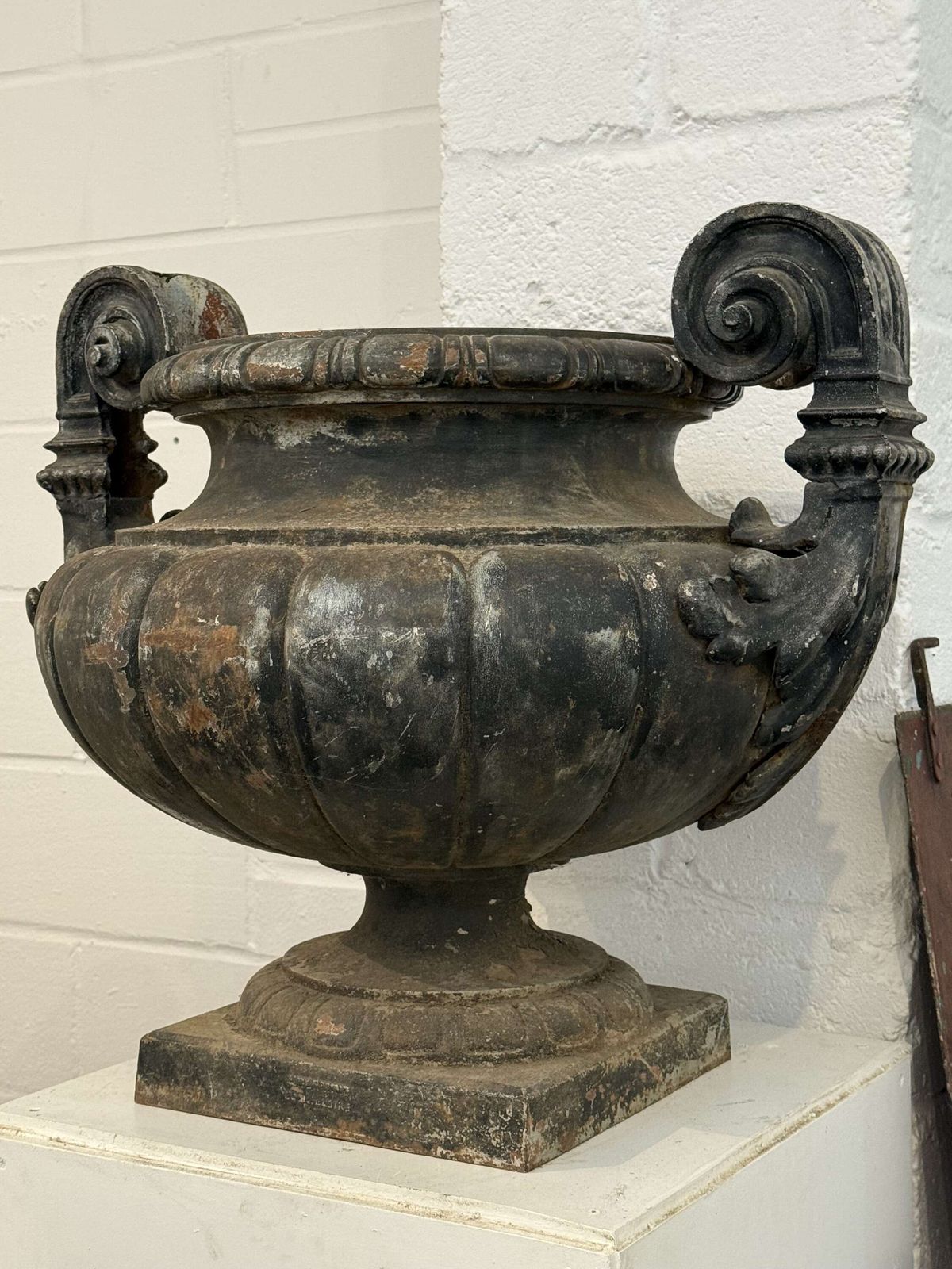 Large 19th Century Cast Iron Urn By Durenne photo for sale