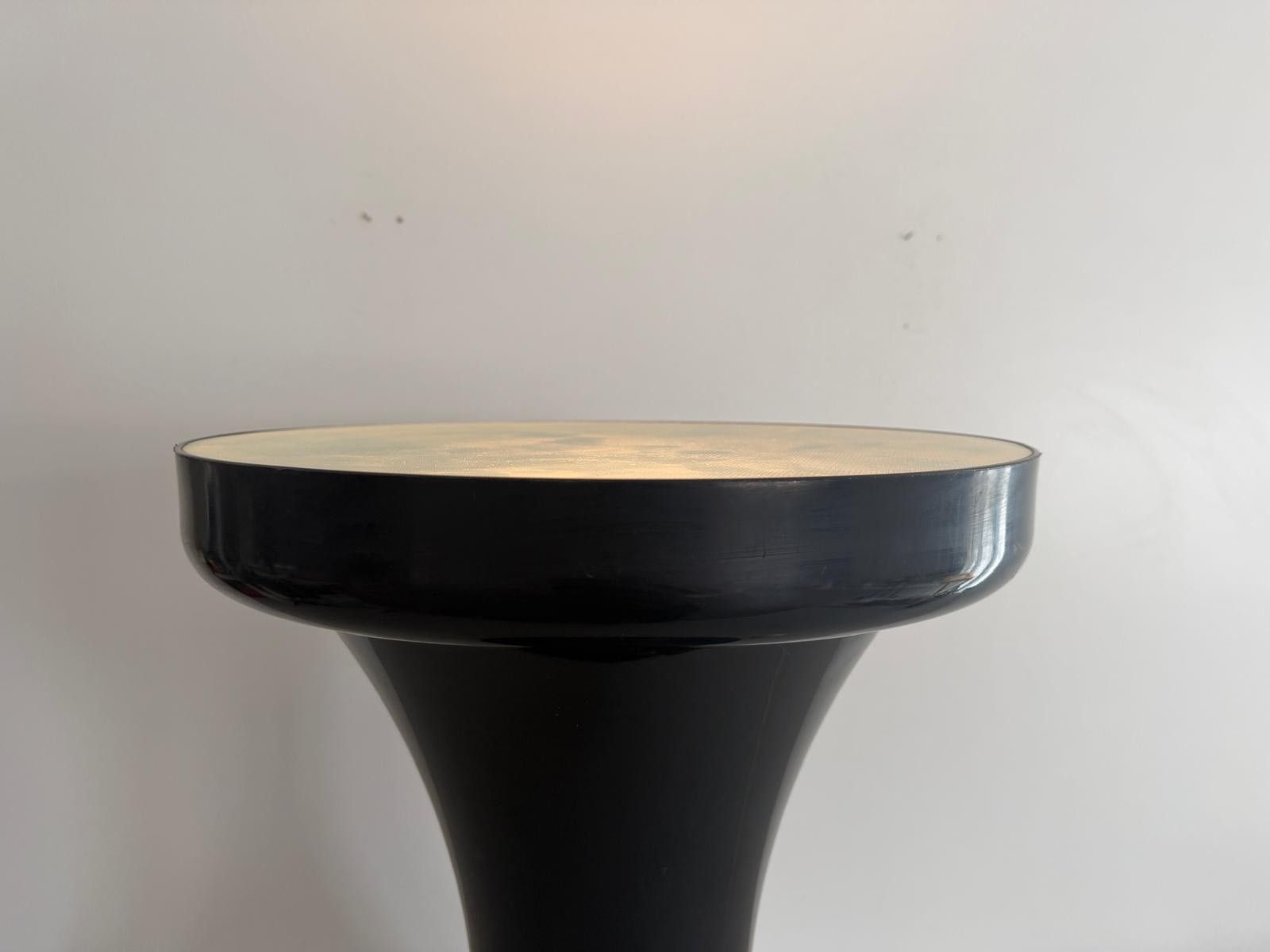 photo vinterior Space Age Black Plexi Body And Glass Cover Floor Lamp, 1970s, Italy