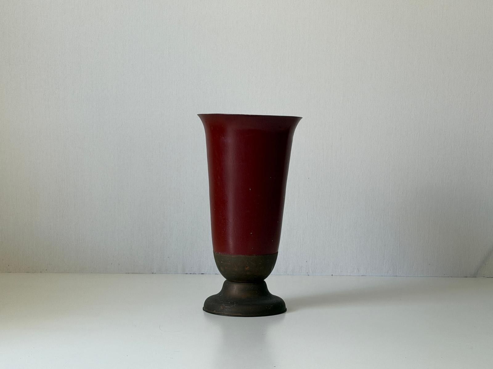 Burgundy Brass Umbrella Holder, 1960s, Italy photo Home Decor
