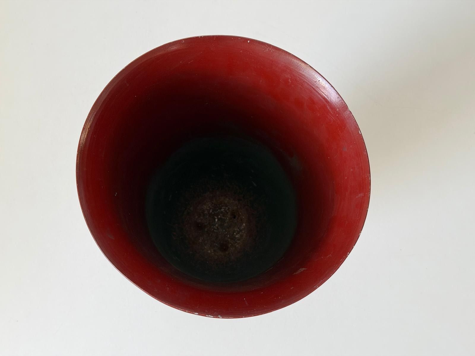 Home Decor Burgundy Brass Umbrella Holder, 1960s, Italy photo
