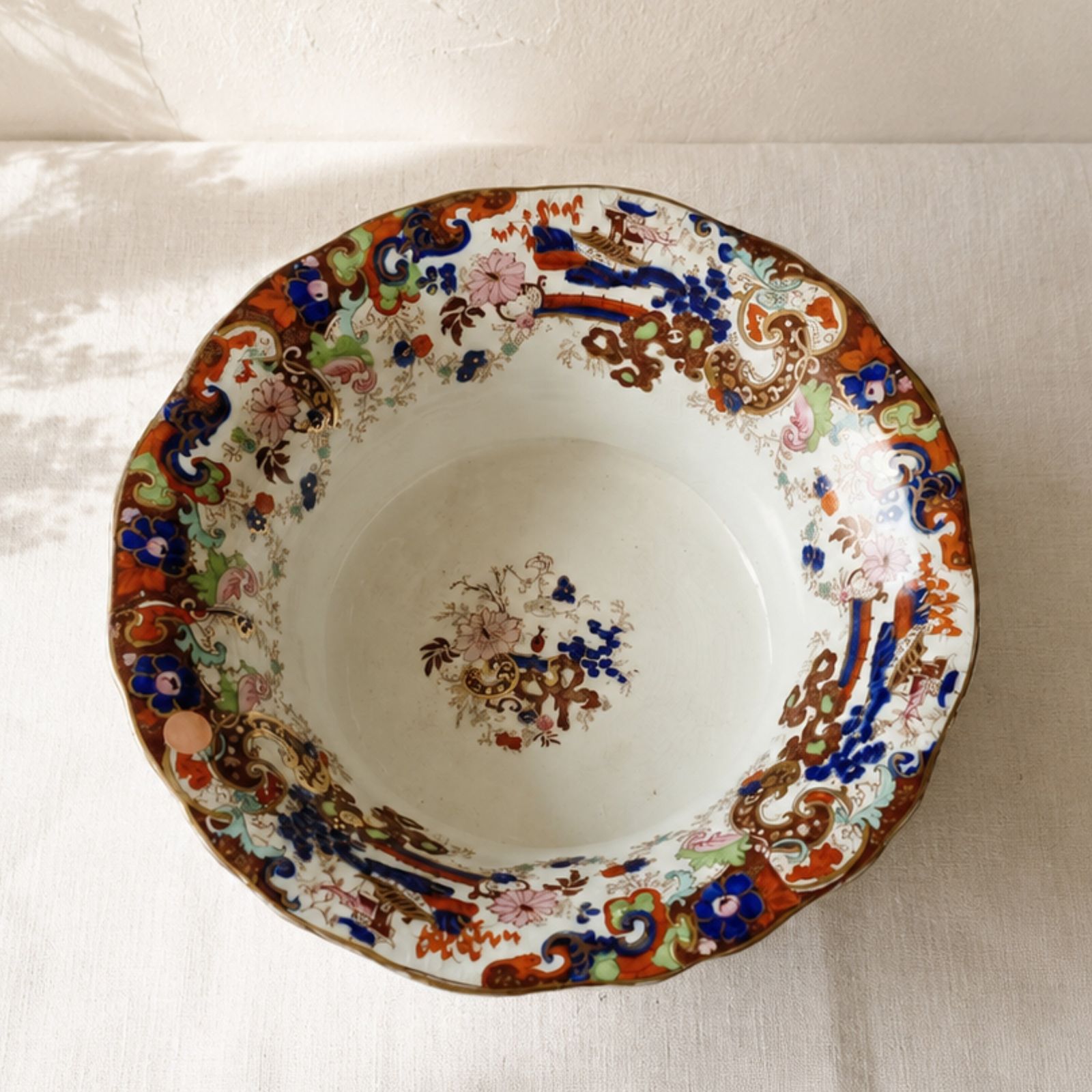 Victorian Staffordshire Imari Style Pedestal Bowl photo for sale