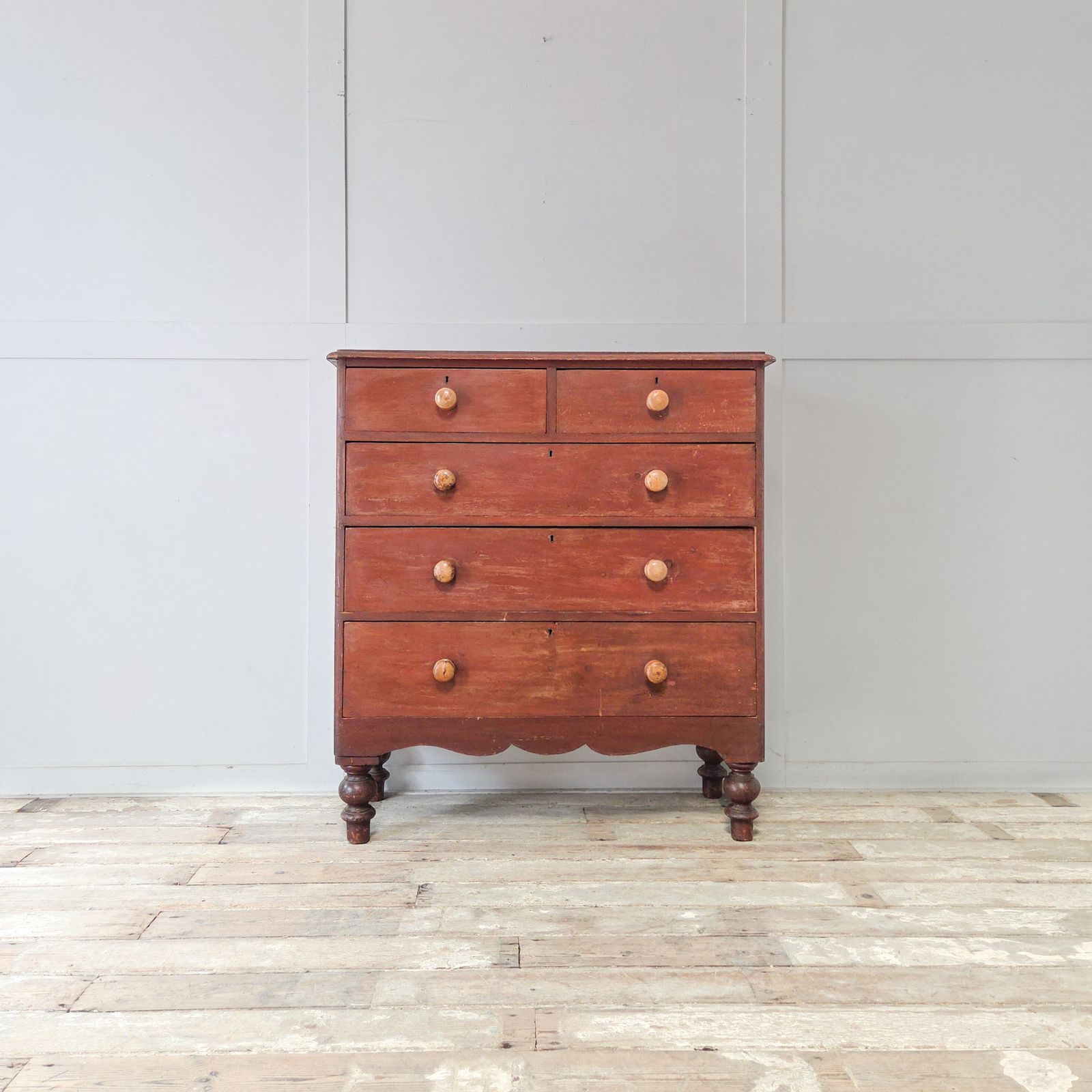 Victorian Painted Pine Chest Of Drawers In Country House Style photo for sale