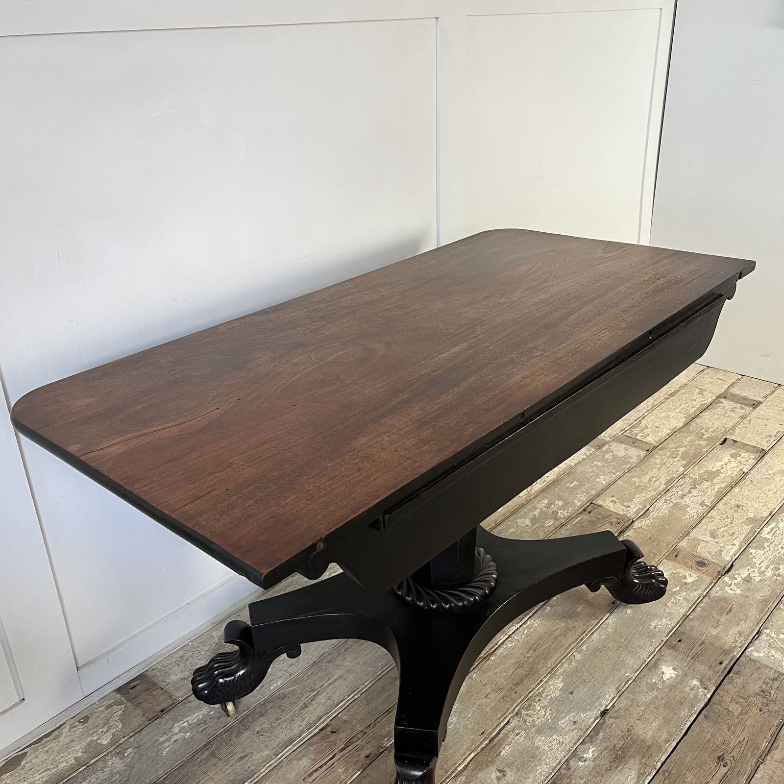Furniture Pair Of Antique Ebonised Mahogany Consoles photo