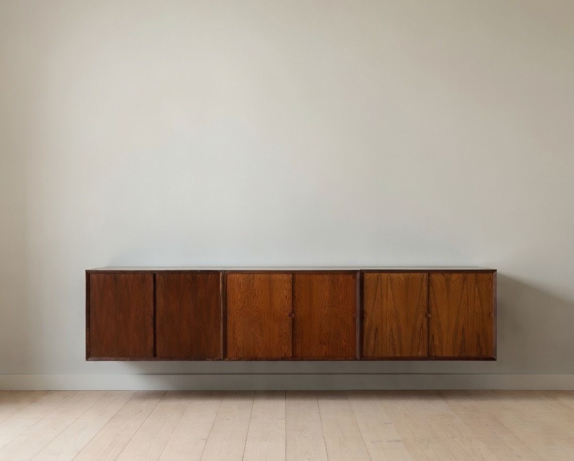 2425.0 Poul Cadovius Floating Wall Mounted Rosewood Sideboard By Cado, 1960s. photo