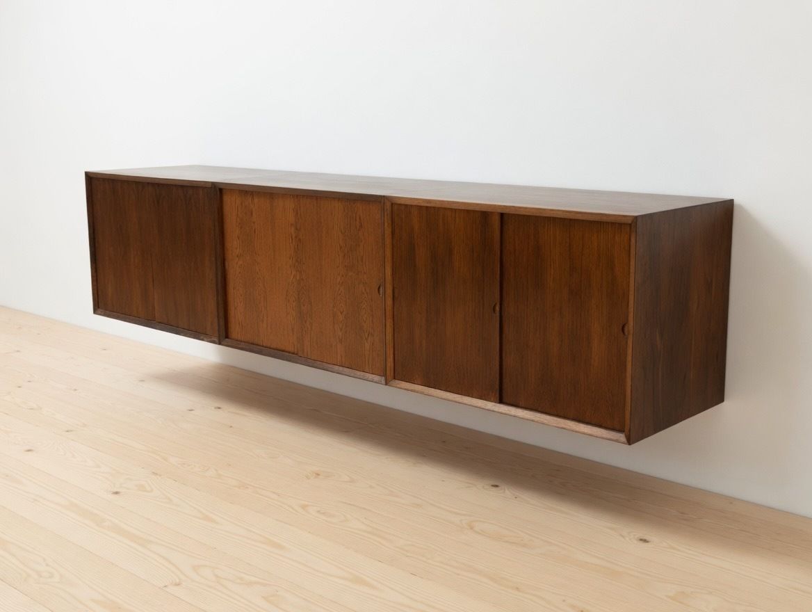 photo vinterior Poul Cadovius Floating Wall Mounted Rosewood Sideboard By Cado, 1960s.