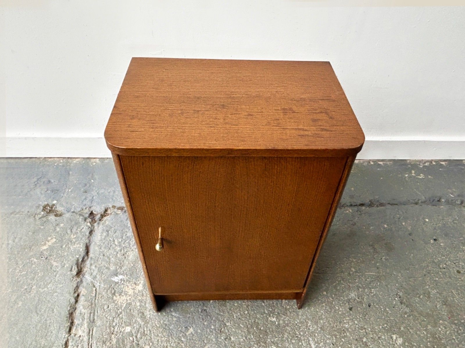 Vintage ‘Utility Furniture’ Oak Bedside Cabinet / Nightstand photo Furniture